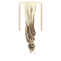Tie-On Wavy Ponytail 55cm With Ribbons & Clip - F8-613 Ash Light Blonde Mix