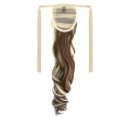 Tie-On Wavy Ponytail 55cm With Ribbons & Clip - F8-613 Ash Light Blonde Mix