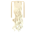 Tie-On Wavy Ponytail 55cm With Ribbons & Clip - 60 White Blonde