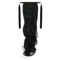 Tie-On Wavy Ponytail 55cm With Ribbons & Clip - 1B Natural Black