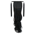 Tie-On Wavy Ponytail 55cm With Ribbons & Clip - 1B Natural Black