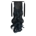 Tie-On Wavy Ponytail 55cm With Ribbons & Clip - 1 Jet Black