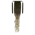 Tie-On Wavy Ombre Ponytail 55cm with Ribbons & Clip - T6AT-88 Latte Blonde