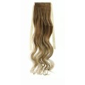 Tie-On Wavy Ombre Ponytail 55cm with Ribbons & Clip - 27T24 Light Blonde Mix