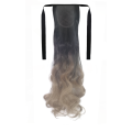 Tie-On Wavy Ombre Ponytail 55cm with Ribbons & Clip - 1-16 Ash Blonde