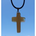 Genuine Christian Opal Stone Faith Cross Necklace