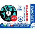 Disney Laser-Cut Clock Digital Design | SVG, Dxf, CDR, Pdf | 3mm Thickness | 50cm x 30cm (19.69 b...