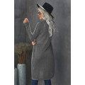 Gray Slouchy Pocketed Knit Longline Cardigan
