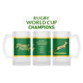 SPRINGBOKS Rugby Back to Back WORLD CUP CHAMPIONS Frosted Beer Mug