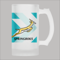 SPRINGBOKS Rugby Frosted Glass Beer Mug - RWC White Jersey