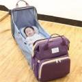 Multifunctional Diaper Bag Folding Bed - Purple