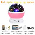 Rotating Moon Star Projector Desk Lamp for Bedroom