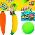Stretchy Banana, Carrot & Dough Ball Fidget Toy Set Of 3