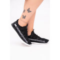 Crosshatch Unisex  Lace Up Sports Running Sneaker Black UK1 To UK6