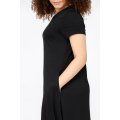 Mia Short Sleeve Maxi Dress With Pockets Black