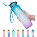 Motivational 1L Water Bottle with Straw Time Marker
