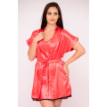 Stella Coral Satin Nightie & Dressing Gown Set