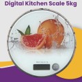Digital Round Glass Kitchen Scale 5 kg