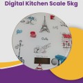 Digital Round Glass Kitchen Scale 5 kg