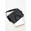 Leather Shoulder Crossbody Laptop Business Bag Black