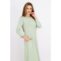Madilyn Women's Casual Long Sleeves Maxi Dress With Pockets Mint