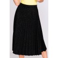 Victoria Black Pleated Midi Skirt