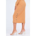 Danna Classic Mid Lenght Long Sleeve Dress Tan