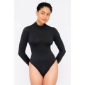 Women's Turtle Neck Long Sleeve Bodysuit Open Back