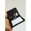 Fino Faux leather Portfolio File With Calculator & A4 Exam Pad Zipper Closure