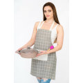 Senza Kitchen Cooking Checked Apron With Pocket Grey