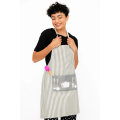 Senza Kitchen Cooking Striped Apron With Pocket Red Grey