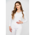 Womens Elegant Lace Collar Thermal Silk Cotton Underwear Pyjama Spencer Set