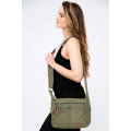 Green Unisex Multi Zipper Sling Shoulder Nylon Bag Crossbody Travel Bag