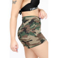Ladies Camo Stretchy Summer Casual Running Shorts With Pockets