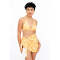 Zelia 3 Piece Bikini Set With Cover Up Matching Sarong