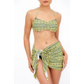 Zelia 3 Piece Bikini Set With Cover Up Matching Sarong