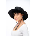Adrian Summer Sun Beach Hat With Drawstring Black