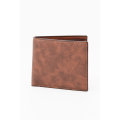 Camel Mountain Leather Bi-Fold Wallet Tan