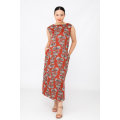 Catalina Floral Printed Sleeveless Maxi Dress With Pockets