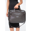 FIMONT Faux Leather Laptop Bag Briefcase 17 Inch Brown