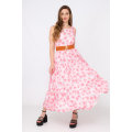 Kelly Floral Printed Sleeveless Maxi Dress With Pockets & Belt