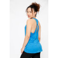 Ladies Racerback Slim Fit Sports T-Shirt Fitness Cami Vest Tank Top Blue