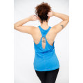 Ladies Racerback Slim Fit Sports T-Shirt Fitness Cami Vest Tank Top Blue