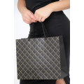 Senza Luxury Gift Bag Embossed With Handles Black & Gold 320mm X 260mm