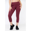Ladies High Waisted 3/4 Performance Yoga Fitness Leggings With Pockets