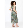 Teagan Floral Printed Sleeveless Maxi Dress With Pockets