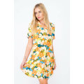 Short & Sweet Floral Printed Summer Short Sleeve Shirt Dress