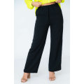 Linda Formal Casual Black Airflow Pants With Pockets