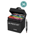 Dual Tip Head Colouring Marker Pen Set With Carry Bag 36s