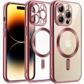 Metalic Magnetic Clear for iPhone 14 Pro Case, with Camera Protection MagSafe, Shockproof Slim Ma...